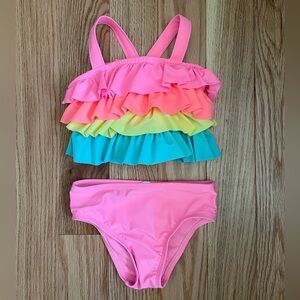 Baby GAP Pink and Yellow Ruffled Tankini